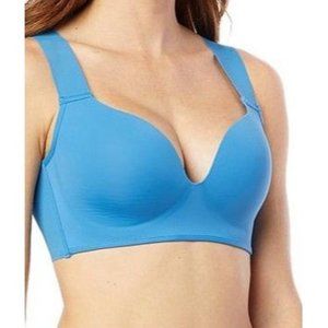 Rhonda Shear 2-pk “Curvology Technology” Plunge Bra 782-137 Size 1X Blue & Beige